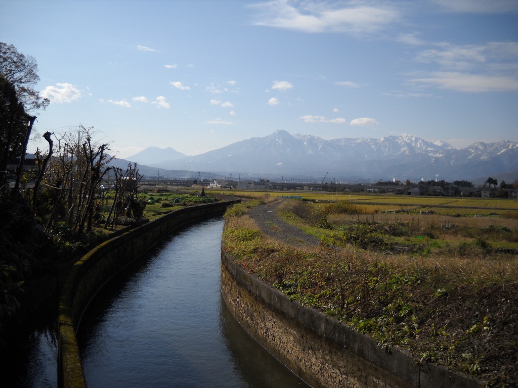 現在の中江用水と頸城平野の画像