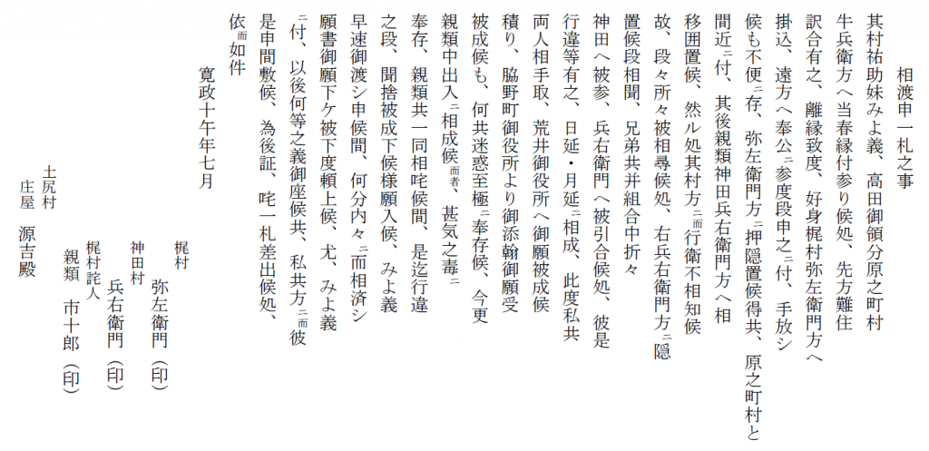 解読文の画像